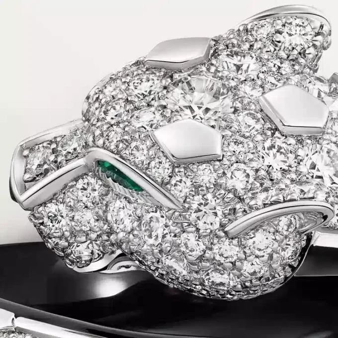 Panthere De Cartier-ring, sort lak, pavé Panthere De Cartier-ring, sort lak, pavé