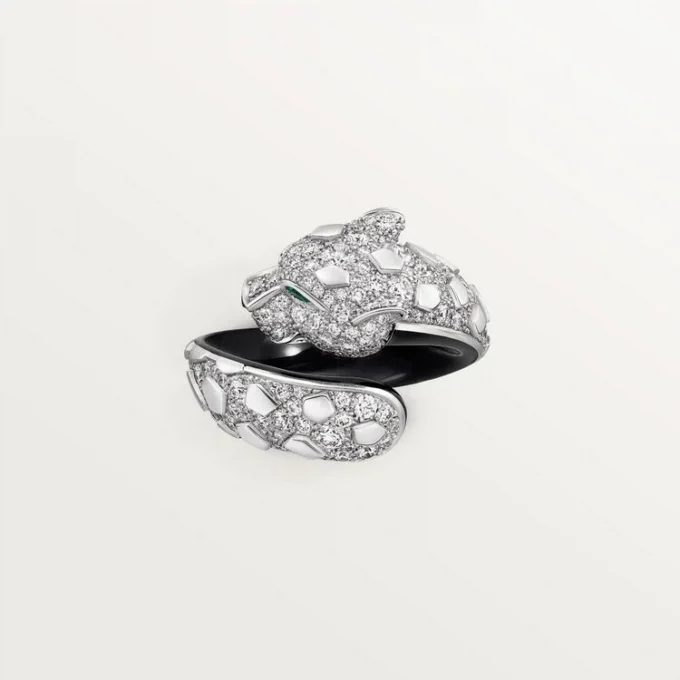 Panthere De Cartier-ring, sort lak, pavé Panthere De Cartier-ring, sort lak, pavé