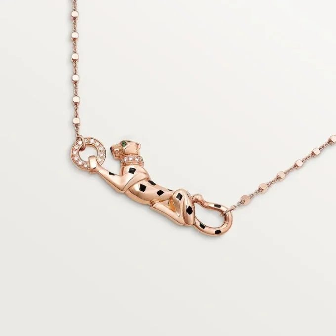 Panthere De Cartier halskæde – rosaguld, tsavorit-granater, diamanter – Cartier Panthere De Cartier halskæde – rosaguld, tsavorit-granater, diamanter – Cartier