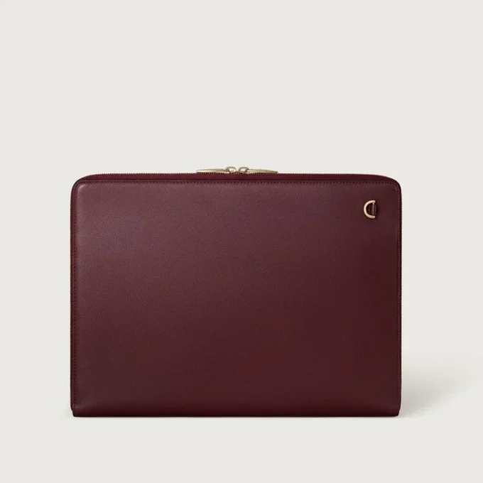 Portfolio, Must De Cartier – burgunderfarvet kalveskind, guldfinish – Cartier Portfolio, Must De Cartier – burgunderfarvet kalveskind, guldfinish – Cartier