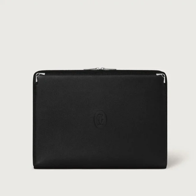 Portfolio, Must De Cartier – sort kalveskind, palladiumfinish – Cartier Portfolio, Must De Cartier – sort kalveskind, palladiumfinish – Cartier