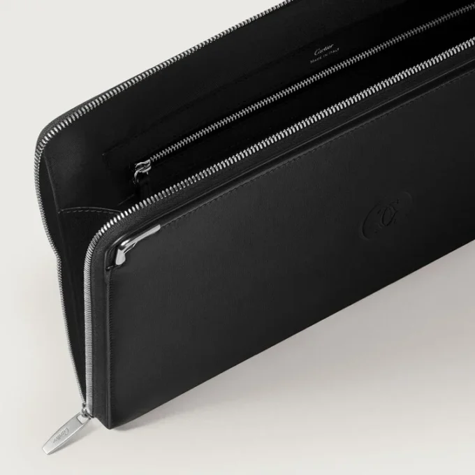 Portfolio, Must De Cartier – sort kalveskind, palladiumfinish – Cartier Portfolio, Must De Cartier – sort kalveskind, palladiumfinish – Cartier
