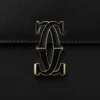 Skuldertaske, Mini, Double C De Cartier – Sort kalveskind, guld og sort emaljefinish – Cartier Skuldertaske, Mini, Double C De Cartier – Sort kalveskind, guld og sort emaljefinish – Cartier