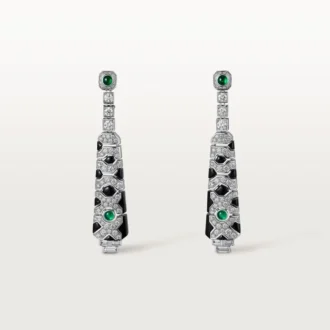 [Sur]Naturel øreringe – hvidguld, smaragder, onyx, diamanter – Cartier