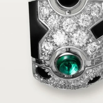 [Sur]Naturel øreringe – hvidguld, smaragder, onyx, diamanter – Cartier