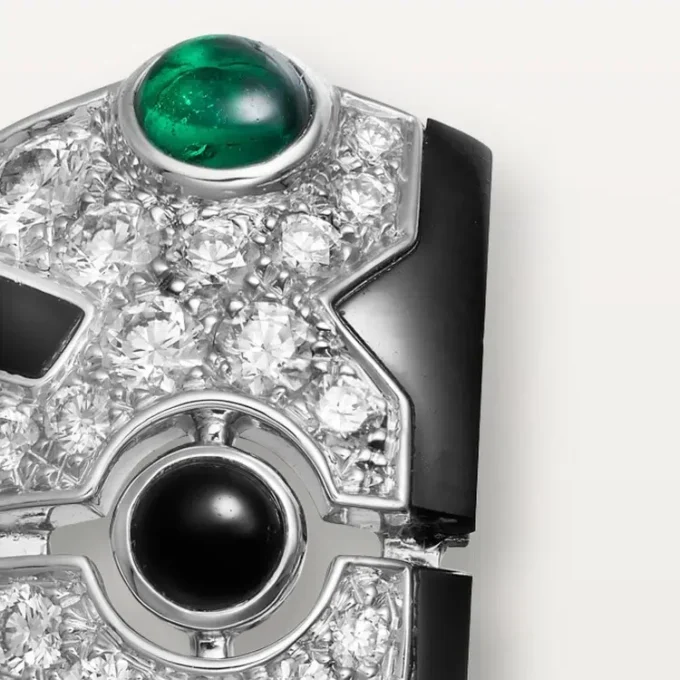 [Sur]Naturel øreringe – hvidguld, smaragder, onyx, diamanter – Cartier