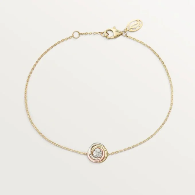 Trinity-armbånd, på kæde, 1 diamant Trinity-armbånd, på kæde, 1 diamant