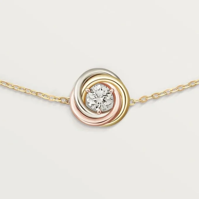 Trinity-armbånd, på kæde, 1 diamant Trinity-armbånd, på kæde, 1 diamant