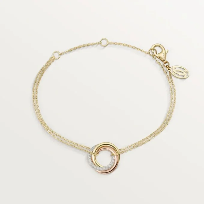 Trinity-armbånd, på kæde, diamanter Trinity-armbånd, på kæde, diamanter