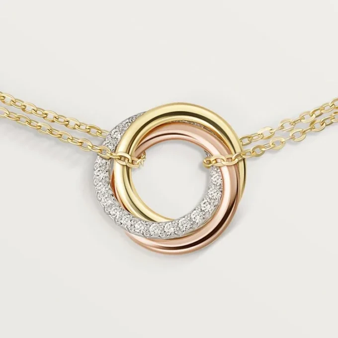Trinity-armbånd, på kæde, diamanter Trinity-armbånd, på kæde, diamanter