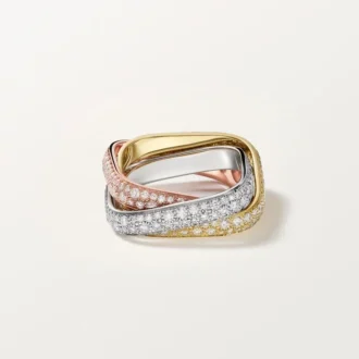 Trinity Cushion-ring, klassisk model, pavé