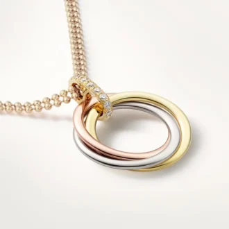 Trinity diamanthalskæde i tricolor guld | Cartier Us