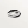 Trinity-ring, keramik, lille model, halvpavé Trinity-ring, keramik, lille model, halvpavé