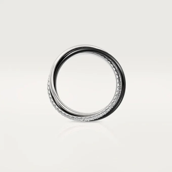 Trinity-ring, keramik, lille model, halvpavé Trinity-ring, keramik, lille model, halvpavé