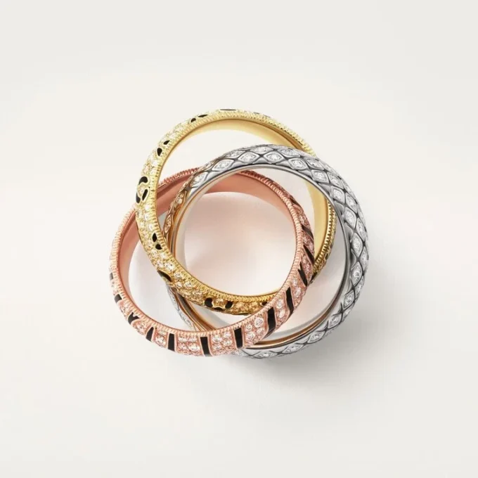 Trinity-ring, lak, pavé Trinity-ring, lak, pavé