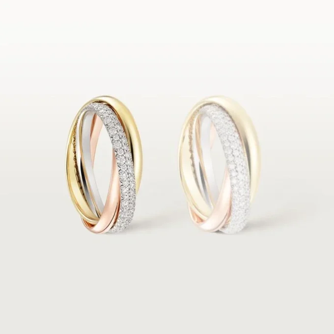 Trinity-ring, lille model, halvpavé Trinity-ring, lille model, halvpavé