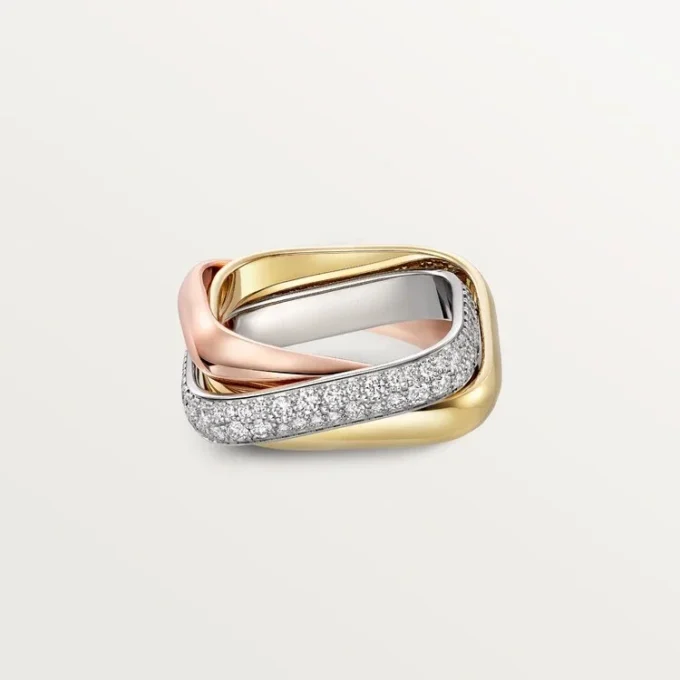 Trinity-ring, pudeformet, mellemstor model, halvpavé Trinity-ring, pudeformet, mellemstor model, halvpavé