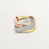 Trinity-ring, pudeformet, stor model, halvpavé Trinity-ring, pudeformet, stor model, halvpavé