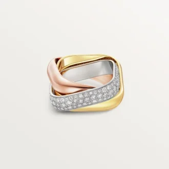 Trinity-ring, pudeformet, stor model, halvpavé