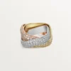 Trinity-ring, pudeformet, stor model, pavé Trinity-ring, pudeformet, stor model, pavé