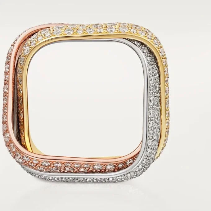 Trinity-ring, pudeformet, stor model, pavé Trinity-ring, pudeformet, stor model, pavé