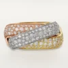 Trinity-ring, pudeformet, stor model, pavé Trinity-ring, pudeformet, stor model, pavé