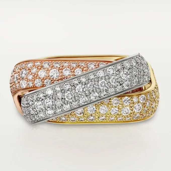 Trinity-ring, pudeformet, stor model, pavé Trinity-ring, pudeformet, stor model, pavé