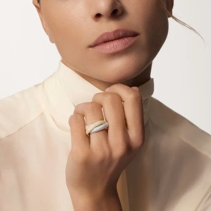 Trinity-ring, stor model, pavé Trinity-ring, stor model, pavé