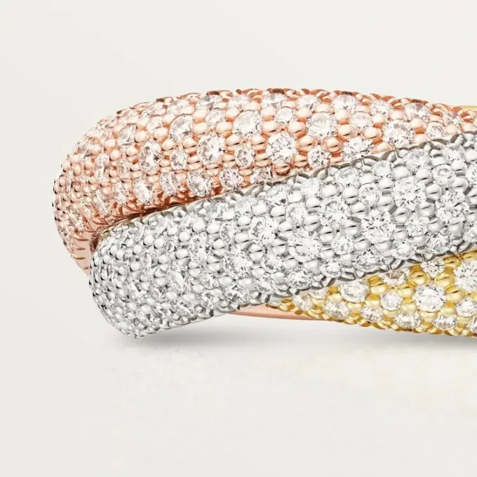 Trinity-ring, stor model, pavé Trinity-ring, stor model, pavé