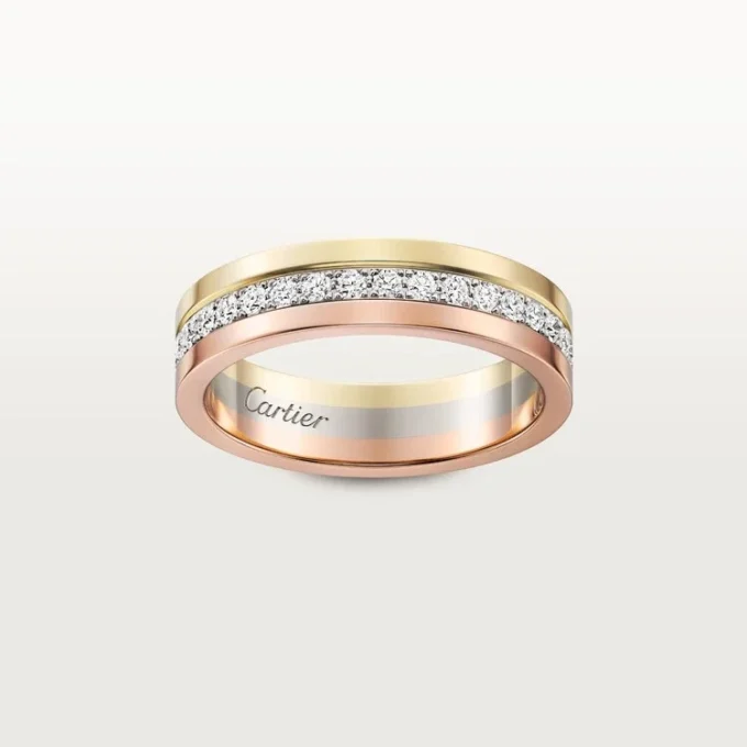 Vendome Louis Cartier vielsesring, 4,8 mm bred, pavé Vendome Louis Cartier vielsesring, 4,8 mm bred, pavé