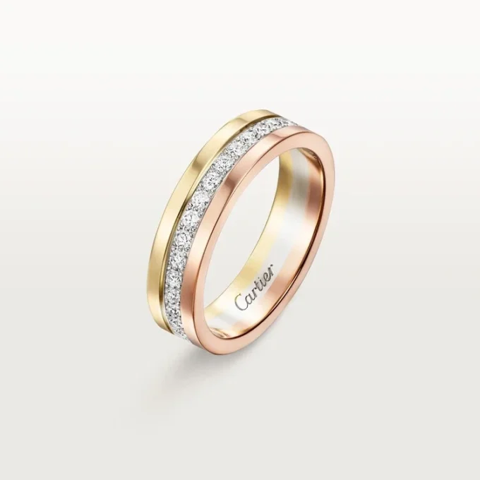 Vendome Louis Cartier vielsesring, 4,8 mm bred, pavé Vendome Louis Cartier vielsesring, 4,8 mm bred, pavé
